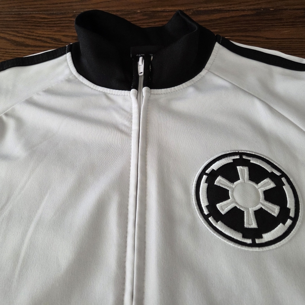 Star Wars Empire Imperial Dark Side Track Jacket Sz Sm White w/Black Stripes EUC - Picture 4 of 12